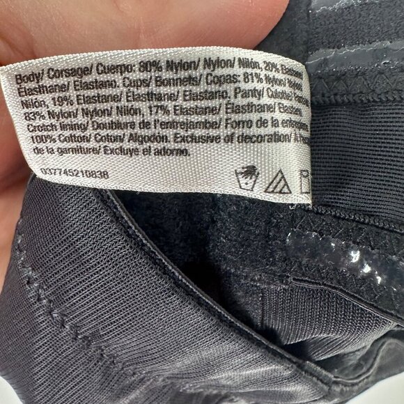 MaidenForm Womens Black Padded Corset Shapewear Bodysuit With Hook & Eye Closure - Picture 6 of 7